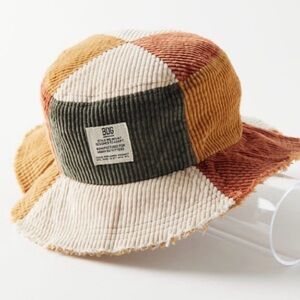 BDG Unisex Urban Outfitters Patchwork Corduroy Bucket Hat Utility Style Cotton